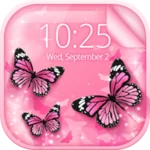 pink butterfly live wallpaper android application logo